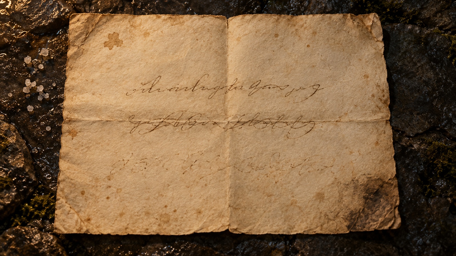 The paper, copied hand to hand until the words went to loops and hooks